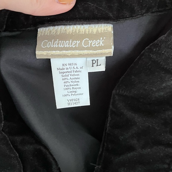 Vintage 90s coldwater creek velvet patchwork boho bohemian blazer jacket shirt - Picture 2 of 3